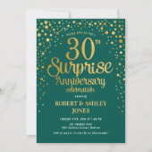Invitation Surprise 30e anniversaire de mariage - Émeraude et (Devant)