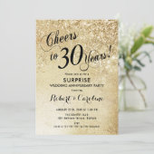 Invitation Surprise 30e anniversaire de mariage - Or (Debout devant)