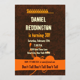 Invitation SURPRISE 30e anniversaire Grunge Paint Drip C732AB