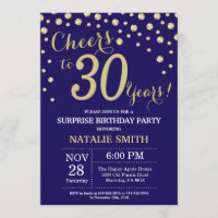 Surprise 30e anniversaire Marine Bleu et Diamant O