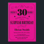 Invitation Surprise 30e anniversaire Noir et rose chaud<br><div class="desc">Invitation Surprise 30e anniversaire Typographie noir et rose chaud. Arrière - plan noir et rose chaud. Anniversaire adulte. Hommes ou femmes, anniversaire. Enfants Garçon ou fille Ado Anniversaire adolescente Invitation . 13e 15e 16e 18e 20e 21e 30e 40e 50e 60e 70e 80e 90e 100e. N'Importe Quel Âge. Pour plus de...</div>