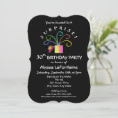 Invitation SURPRISE ! 30e anniversaire noir ou tout âge (Debout devant)