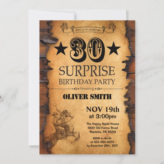 Invitation surprise 30e anniversaire occidental (Devant)