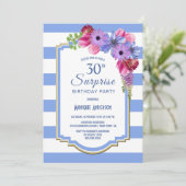 Invitation Surprise 30e anniversaire Purple Floral Party (Debout devant)