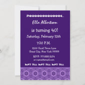Invitation SURPRISE 30e anniversaire Purpleand Turquoise G805 (Dos)