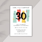 Invitation Surprise 30e anniversaire Retro Midsiècle moderne