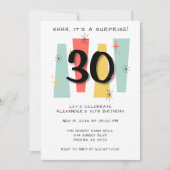 Invitation Surprise 30e anniversaire Retro Midsiècle moderne (Devant)