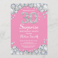 Surprise 30e anniversaire rose et diamant d'argent