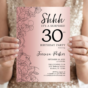 Invitation Surprise 30e anniversaire Rose Gold
