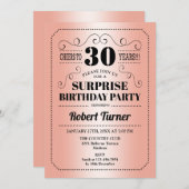 Invitation Surprise 30e anniversaire - Rose Gold Black (Devant / Derrière)