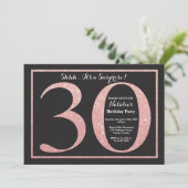 Invitation Surprise 30e anniversaire Rose Pink Gold Parties s (Debout devant)