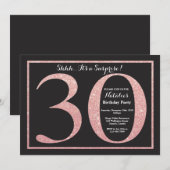 Invitation Surprise 30e anniversaire Rose Pink Gold Parties s (Devant / Derrière)