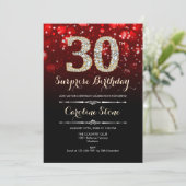 Invitation Surprise 30e Anniversaire - Rouge Or (Debout devant)