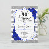 Invitation Surprise 30e anniversaire - Silver White Royal Blu (Debout devant)