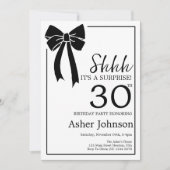 Invitation Surprise 30e fête d'anniversaire Black Bow Coquett (Devant)