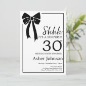 Invitation Surprise 30e fête d'anniversaire Black Bow Coquett (Debout devant)