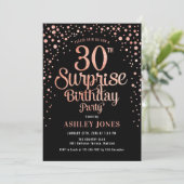Invitation Surprise 30e fête d'anniversaire - Black & Rose Go (Debout devant)
