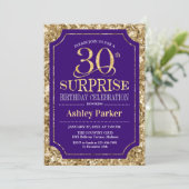 Invitation Surprise 30e fête d'anniversaire - Gold Purple (Debout devant)