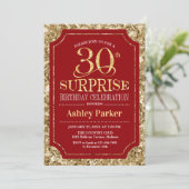 Invitation Surprise 30e fête d'anniversaire - Gold Red (Debout devant)