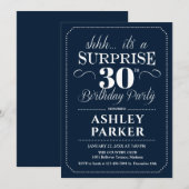 Invitation Surprise 30e fête d'anniversaire - Marine White (Devant / Derrière)