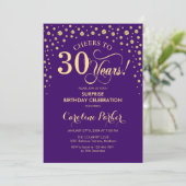 Invitation Surprise 30e fête d'anniversaire - Purple Gold (Debout devant)
