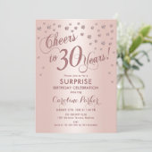 Invitation Surprise 30e fête d'anniversaire - Rose Gold (Debout devant)