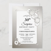 Invitation Surprise 30ème Soie Fête d'anniversaire géométriqu (Devant)
