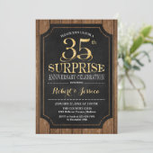 Invitation Surprise 35e anniversaire de mariage - Bois Or (Debout devant)