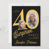 Invitation Surprise 40 modern 2 photo 40th birthday (Devant)
