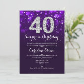 Invitation Surprise 40e anniversaire - Argent violet (Debout devant)