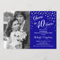Surprise 40e anniversaire avec photo - Bleu argent