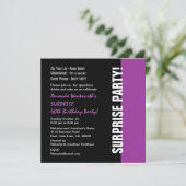 Invitation SURPRISE 40e anniversaire Black Purple W1466 (Debout devant)