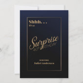 Invitation Surprise 40e anniversaire Blue Gold Party Invitati (Dos)