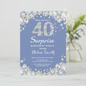 Invitation Surprise 40e anniversaire Blue Silver Diamond (Debout devant)