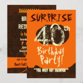 Invitation SURPRISE 40e anniversaire Brown ivoire Orange C731 (Devant / Derrière)