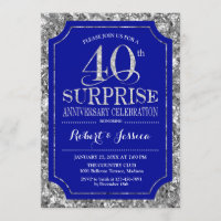 Surprise 40e anniversaire de Mariage - Argent bleu