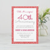 Invitation Surprise 40e anniversaire de mariage Faux strass r (Debout devant)
