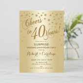 Invitation Surprise 40e anniversaire de mariage - Or (Debout devant)