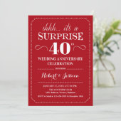 Invitation Surprise 40e anniversaire de mariage - Rouge rubis (Debout devant)