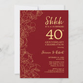 Invitation Surprise 40e anniversaire de mariage Rubis Rouge O (Devant)