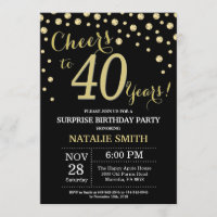 Surprise 40e anniversaire Diamant noir et or