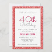 Invitation Surprise 40e anniversaire Faux Parties scintillant (Devant)