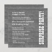 Invitation SURPRISE 40e anniversaire Grey White Music Notes G (Devant / Derrière)