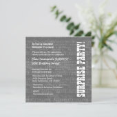 Invitation SURPRISE 40e anniversaire Grey White Music Notes G (Debout devant)