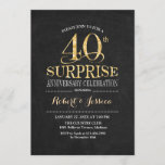 Invitation Surprise 40e anniversaire Mariage Chalkboard Gold<br><div class="desc">Invitation à la célébration du 40e anniversaire du Mariage Surprise. Design élégant et élégant en noir tableau noir et faux or parties scintillant. Comprend une police de script élégante. Message-moi si vous avez besoin d'une personnalisation plus poussée.</div>