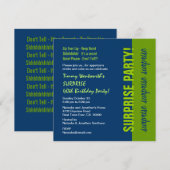 Invitation SURPRISE 40e anniversaire Moderne Marine Bleu et c (Devant / Derrière)