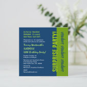 Invitation SURPRISE 40e anniversaire Moderne Marine Bleu et c (Debout devant)