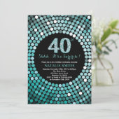 Invitation Surprise 40e anniversaire Parties scintillant noir (Debout devant)