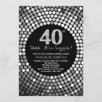 Surprise 40e anniversaire Parties scintillant noir