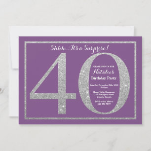 Invitation Surprise 40e anniversaire Parties scintillant viol
